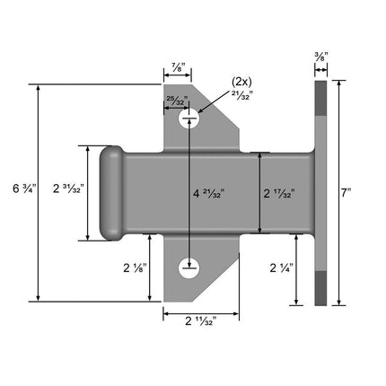 Quick Products QP-HS5839 Bolt-On Receiver Tube - 2", Black