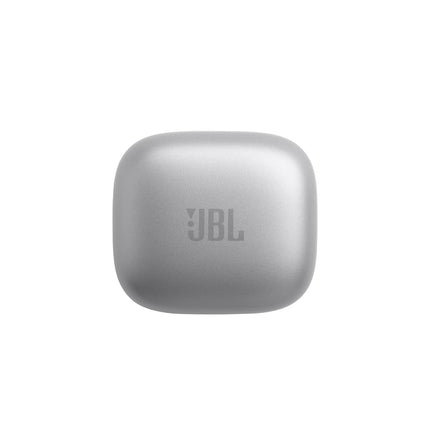 JBL Live Free 2: 35 Hours of Playtime, True Adaptive Noise Cancelling, Smart Ambient, and beamforming mics (Silver), Small