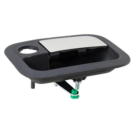 TRQ Front Exterior Metal Door Handle Chrome & Black Passenger Side