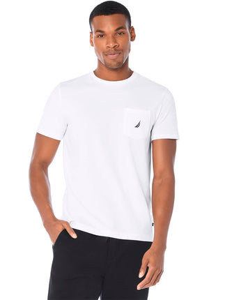 Nautica Men's Solid Crew Neck Short-Sleeve Pocket 