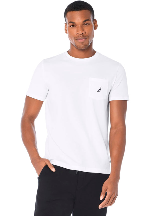 Nautica Men's Solid Crew Neck Short-Sleeve Pocket 