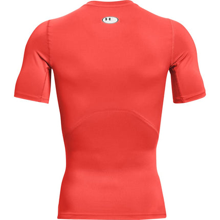 Under Armour Men's HeatGear Compression Short Sleeve T-Shirt, Dark Orange (860)/Black, L Long