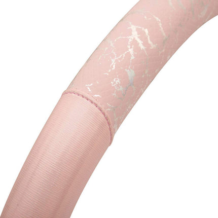 Funda para volante Carbella con brillo reluciente, acabado brillante, apta para volantes de 14.5 a 15 pulgadas, brillante con purpurina - Rosa Craquelado
