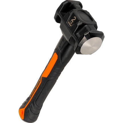 Klein Tools H80692 Sledge Hammer, 2-Pound Smooth Face Drilling Hammer with Fiberglass Handle, Shock-Resistant Design for Striking and Demolition, Includes Lanyard Hole