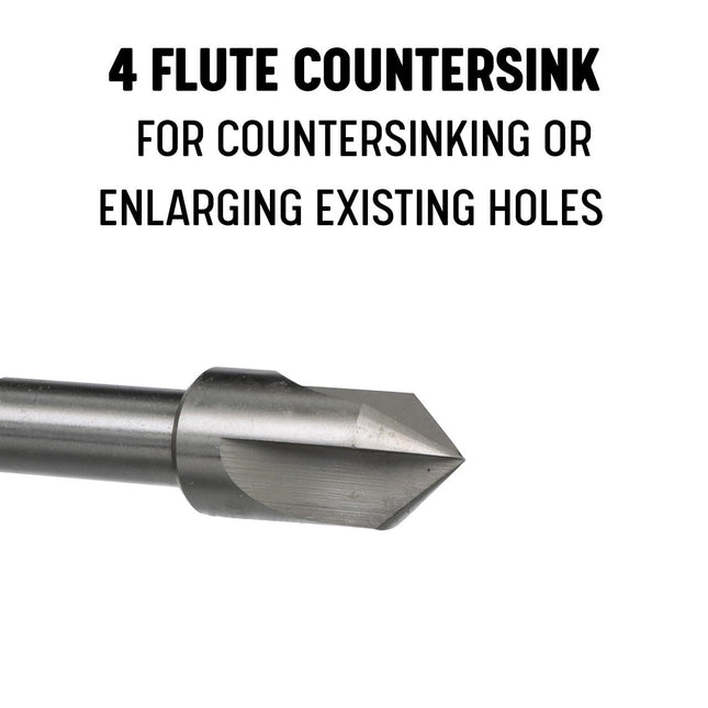 Drill America 7/8"-60 High Speed Steel 4 Flute Machine Countersink, Dew Series