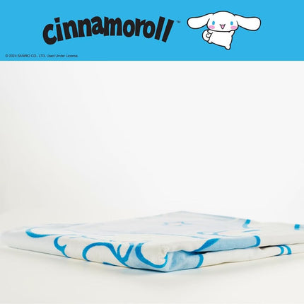 Franco Collectibles Toalla de baño/piscina/playa de algodón supersuave Cinnamoroll de Sanrio, 60 x 30 pulgadas, (producto con licencia oficial)