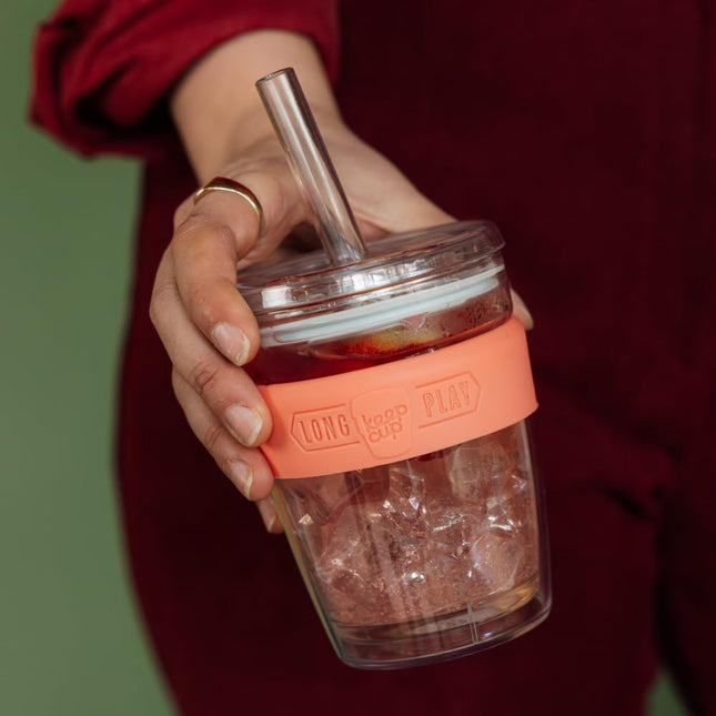 KeepCup Cold Cup, Reusable Iced Coffee Cup and Straw Tumbler with Spillproof Lid, Reusable Straw Included, BPA Free, Dishwasher Safe, 340ml 12oz California Shrimp