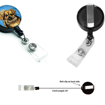 Caroline's Treasures Blue Tibetan Spaniel Retractable Badge Reel, Multicolor (LH9394BUBR)