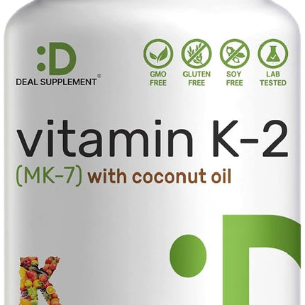 Vitamin K2 MK-7 and MK-4, 150 mcg Per Capsule, 6 M
