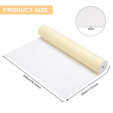 BENECREAT 1mm Thick Self-Adhesive EVA Foam Roll, 78.7x11.8 Inch White Foam Padding Sheet for Furniture Protecting, Gap Filling, Costumes, Gaskets, Wall Protector