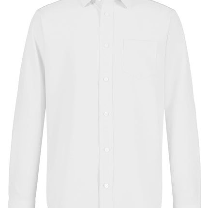 Nautica Big Boys' School Uniform Long Sleeve Performance Oxford Button-Down Shirt, White, 10-12