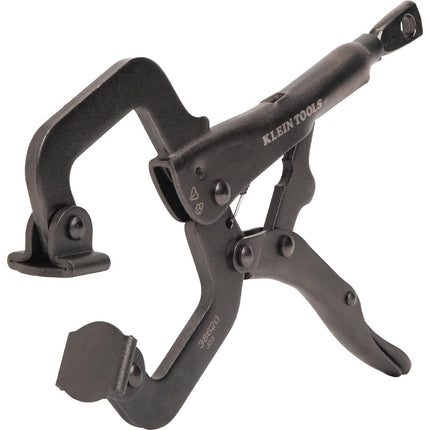 Klein Tools 38620 C-Clamp Locking Pliers with Swivel Pad Jaws, Intuitive Thumb Knob, Adjustable Clamp for Home, Shop, Woodworking, 6-Inch