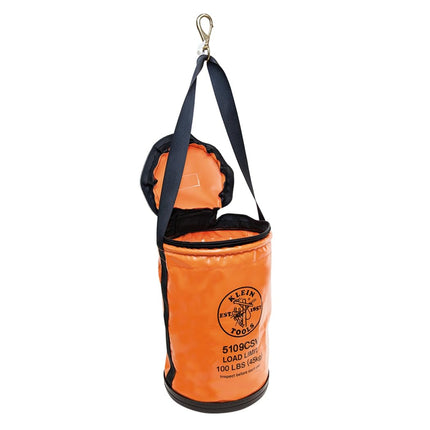 KLEIN TOOLS 5109CSV Cubo de herramientas, cubo de liniero de vinilo con cierre superior, con broche giratorio y asa de cincha, 30 cm, soporte de herramientas con capacidad de carga de 45 kg
