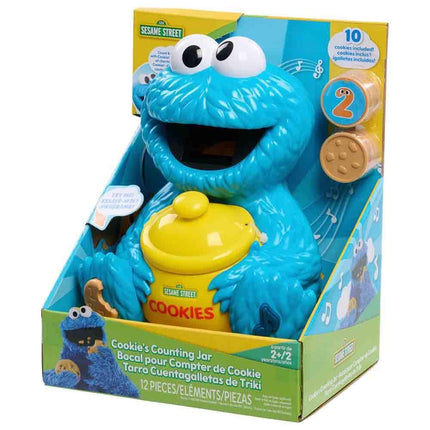 Just Play Sesame Street Le bocal à biscuits de Cookie Monster, 12 pièces, plus de 20 phrases et sons, apprentissage et éducation, jouets pour enfants de 2 ans et plus