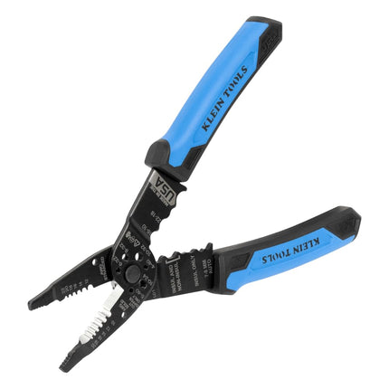 Klein Tools 1025 Long Nose Multi-Purpose Wire Stripper Tool, Made in USA Professional Electrician Tools, Crimping Tool, Cable Stripper for 10-20 AWG Solid, 12-22 AWG Stranded Wire