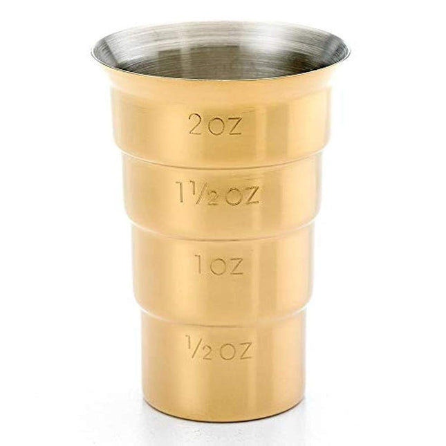 Barfly M37109GD Drink Jigger, 2 oz, Gold w/Out Han