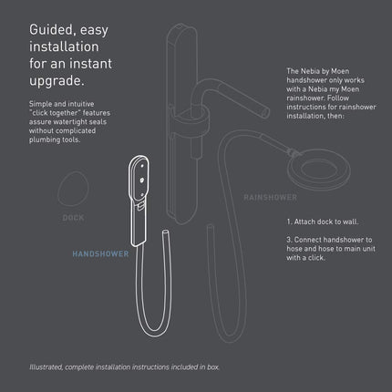 Moen N214H0BLC Douchette de spa Nebia by Moen, Noir mat/Chrome