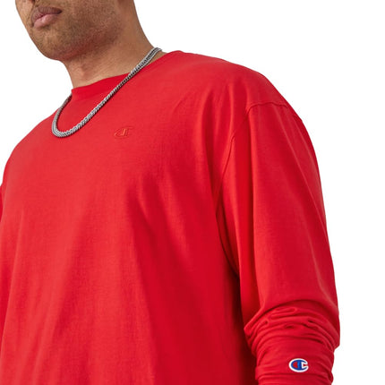Champion Men's Classic Jersey Long Sleeve T-Shirt, Scarlet, L