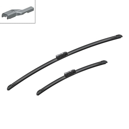Bosch Aerotwin A299S - Front Windscreen Wipers - Set of 2 Replacement Blades - Comes with Pre-assembled Adapter - 2 Blades, 600 mm / 340 mm - Only for Left-Hand Drive (EU)