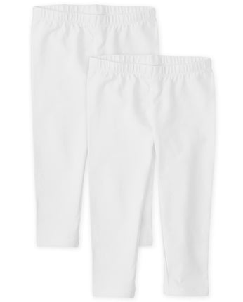 The Children's Place Girls Capri Leggings, White 2
