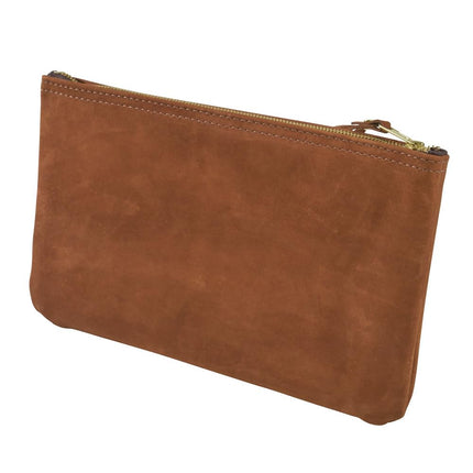 Klein Tools 5139L Zipper Bag, Top-Grain Leather Tool Pouch with Strong Zipper Close, 12-1/2-Inch, Brown