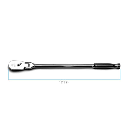 Capri ToolsCP12500FXCapri Tools 1/2-Inch Drive Low Profile Flex-Head Ratchet, True 72-Tooth, 5-Degree Swing Arc, 180-Degree Flex-Head