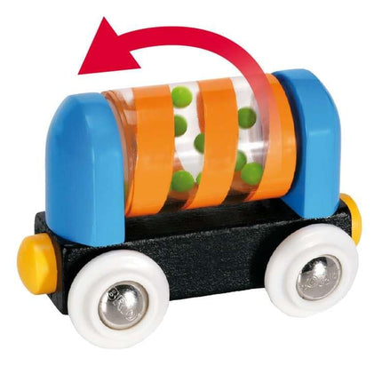BRIO My First Railway 33727 Beginner Pack Wooden Train Set with Track – Push-Along Train & Rattle Wagon, Toddler Preschool Toy Gift for Boys & Girls, 18 Months and Up