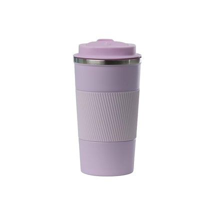 Taza de café de viaje Dominica de 18 oz. con tapa abatible y funda de silicona
