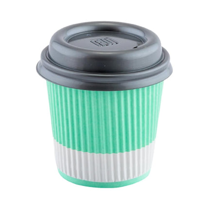Restaurantware Ripple Wall Coffee Cups 500 Count 4 Ounce Insulated Light Green Paper Cups, Rolled Rim Spill-Resistant Disposable Paper Non-Slip for Coffee, Beverages
