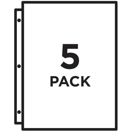 Avery Binder Pockets for 3 Ring Binders, Assorted (Blue, Clear, Green, Pink and Yellow), 5 Per Pack, 12 Packs, 60 Binder Pockets Total (75254)
