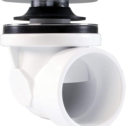 Westbrass 493244H-12-26 12" & 4" Bath Waste & Overflow Assembly with Tip-Toe Drain Plug and Illusionary Faceplate-SCH. 40 PVC Pipe, Polished Chrome