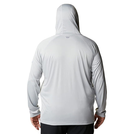 Columbia Mens Terminal Tackle Hoodie, Cool Grey/Vivid Blue Logo, S