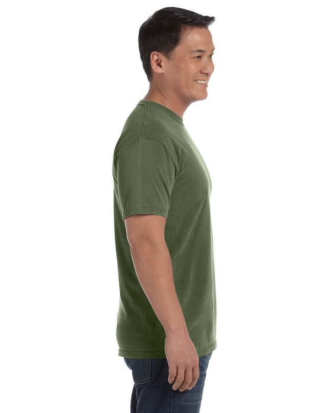 Camiseta de manga corta para hombre Comfort Colors, estilo 1717, verde militar, talla grande