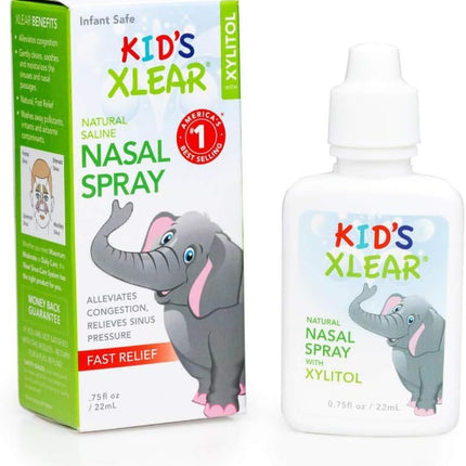 Xlear Natural Xylitol Saline Nasal Spray for Kids - Daily Decongestant, Nose Moisturizer, 22 ml (Pack of 1)