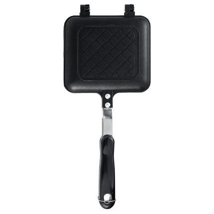 Abizarch Grilled Sandwich Maker, Camping Toastie Maker, Stove top Panini Press Pan with Non-Stick Plates, Double Sided Hot Toasted Sandwich Maker Breakfast Frying Pan for Outdoors Camp Home Kitchen