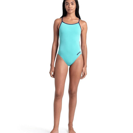 Arena Performance Women's Team Solid Lace Back Swimsuit One Piece Bathing Suit