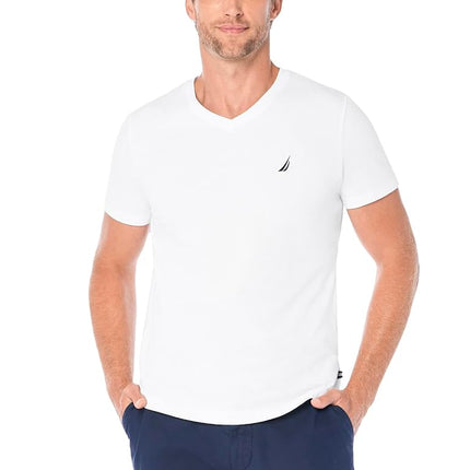 Nautica Men's Short Sleeve Solid Slim Fit V-Neck T