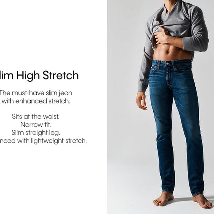 Calvin Klein Mens Slim High Stretch Jeans, Allie Indigo, 38W / 30L