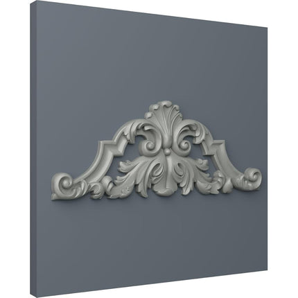 Ekena ONL22X08SA 22 1/4" W x 8 7/8" H x 1 1/8" P Savona Center with Scrolls Onlay, Primed