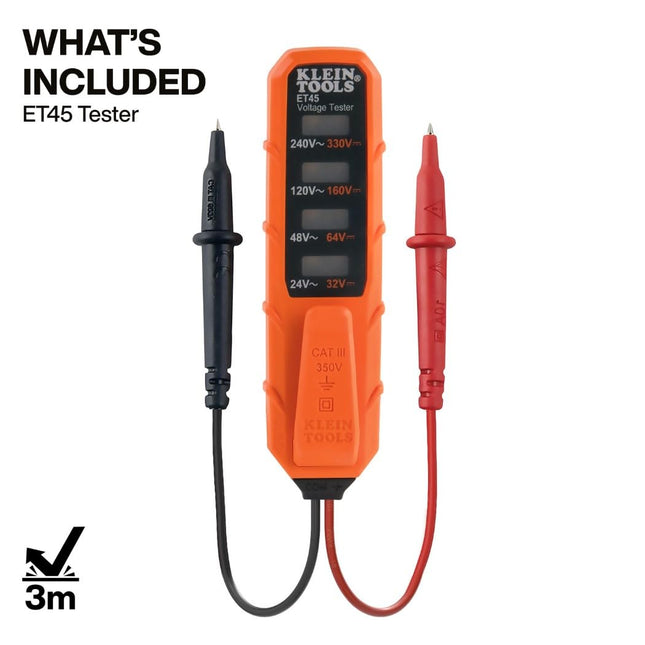 Voltage Tester, AC Voltage and DC Voltage Tester, No Batteries Needed Klein Tools ET45