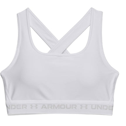Under Armour Women UA Crossback Mid Bra, comfortable and long-wearing sports bra for women, running bra with removable cups