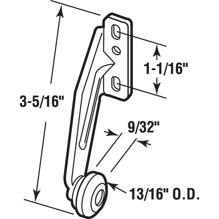 Prime-Line MP7148-5 Drawer Track Roller, 13/16 in., Right Hand (5 Pack)