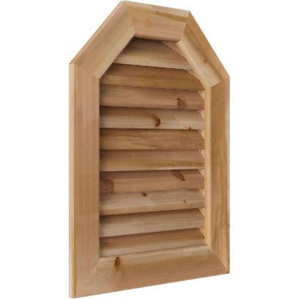 Ekena Millwork GVWOT12X2201SFUWR Smooth Western Red Cedar Vent, 12"W x 22"H (17"W x 27"H Frame Size), Unfinished