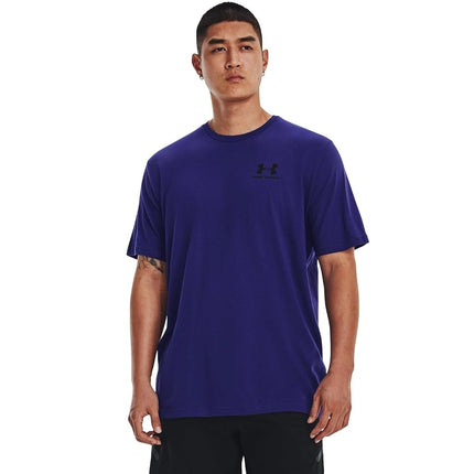 Under Armour Men's Sportstyle Left Chest Short Sleeve T-Shirt, (468) Sonar Blue/Black/Black, X-Small