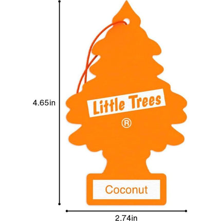 12 Pack Car Freshner 10317 Little Trees Air Freshener Coconut Scent - Single Tree per Package