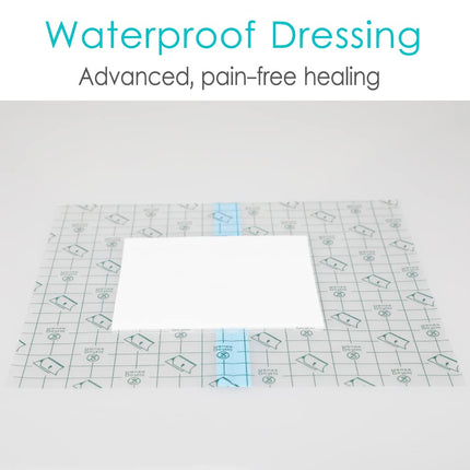 Waterproof Shower Protector | 12x12 Inch Dialysis Catheter Shower Cover Large | Without Glue in The Center for Chest Chemo Port Picc Line PD Peritoneal Dialysis Accessories Bandage (Pack of 7)
