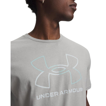 Under Armour Mens Foundation Short Sleeve Cotton Titanium/Blue XL