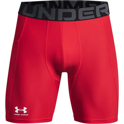 Under Armour Men's Armour HeatGear Compression Shorts, Red (600)/White, Medium