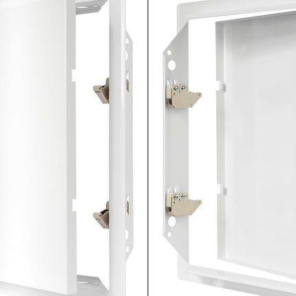 Repa Market 12 x 12 Inch Access Panel for Drywall – White Galvanized Steel Wall Hole Cover/Access Door Panel with Click Function – Heavy-Duty Service Hatch for Plumbing, Electrical, HVAC Access Door
