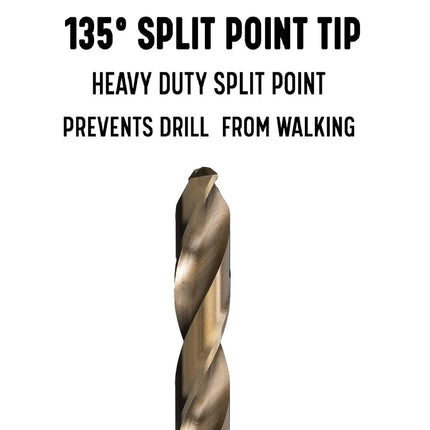 Drill America DWDCO12P12#12 Cobalt Drill Bit (Pack of 12), DWDCO Series